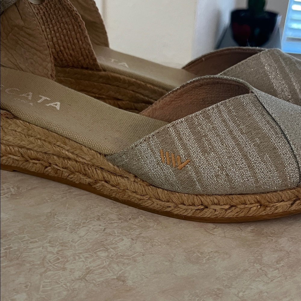 Viscata nude silver Casual Elegance Women's Espadrille Sandals size 40 - Picture 3 of 9